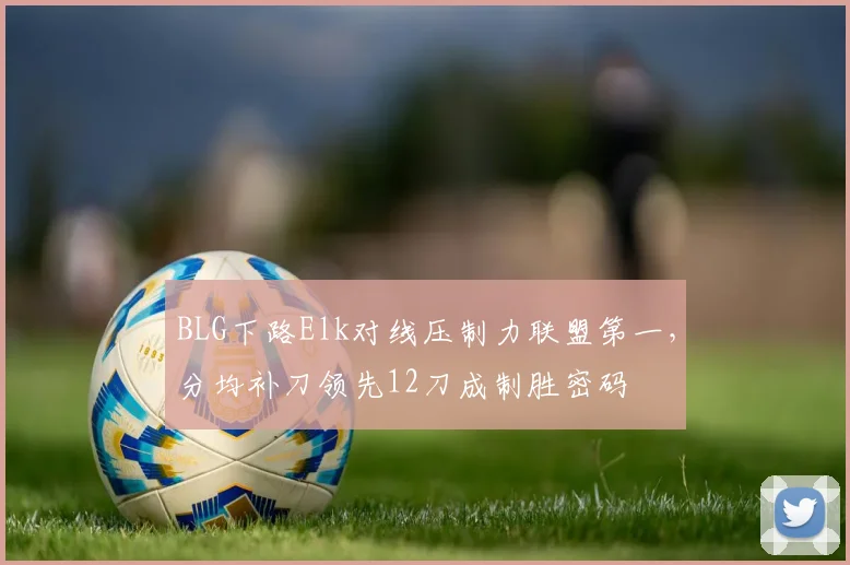 BLG下路Elk对线压制力联盟第一，分均补刀领先12刀成制胜密码